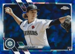 2021 Topps Chrome Update Sapphire Edition Base Set Logan Gilbert #US318 card