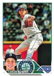 2023 Topps Base Set Logan Gilbert #424 card