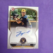 Logan Henderson 2023 Bowman Prospect Autographs card