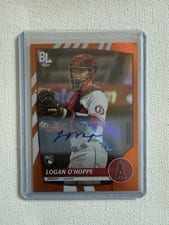 2023 Topps Big League Electric Orange Autographs Logan O'Hoppe #203 card