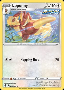 2021 Fusion Strike Lopunny #213 card