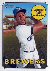 2018 Topps Heritage Base Set Lorenzo Cain #706 card