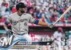 2018 Topps Holiday Base Set Lorenzo Cain #HMW161 card