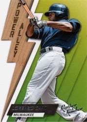 2019 Panini Leather & Lumber Power Alley Lorenzo Cain #PA-6 card