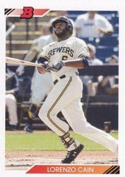 2020 Bowman Heritage Base Set Lorenzo Cain #28 card