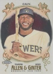 2021 Topps Allen & Ginter Chrome Base Set Lorenzo Cain #211 card