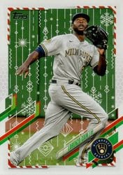 2021 Topps Holiday Base Set Lorenzo Cain #HW162 card