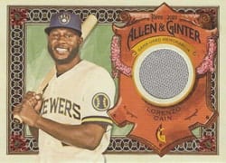 2022 Topps Allen & Ginter Relics (Pattern A) Lorenzo Cain #AGRA-LCA card