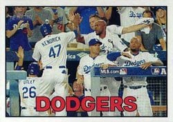 2016 Topps Heritage Base Set Los Angeles Dodgers #368 card
