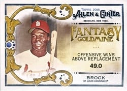 2018 Topps Allen & Ginter Fantasy Goldmine Lou Brock #FG-43 card