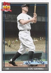 2021 Topps Archives Base Set Lou Gehrig #195 card
