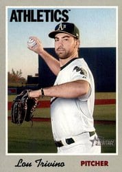 2019 Topps Heritage Base Set Lou Trivino #55 card