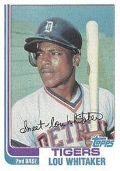 1982 Topps Base Set Lou Whitaker #39 card