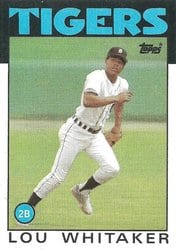 1986 Topps Base Set Lou Whitaker #20 card