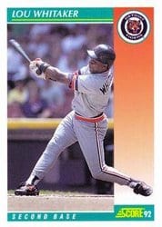 1992 Score Base Set Lou Whitaker #255 card