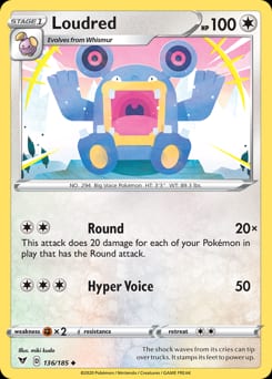 Vivid Voltage Loudred #136 card