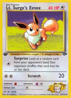 Gym Challenge Lt. Surge's Eevee #51 card