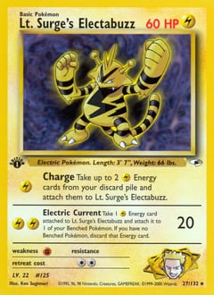Gym Heroes Lt. Surge's Electabuzz #27 card