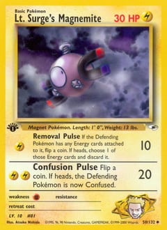 Gym Heroes Lt. Surge's Magnemite #50 card