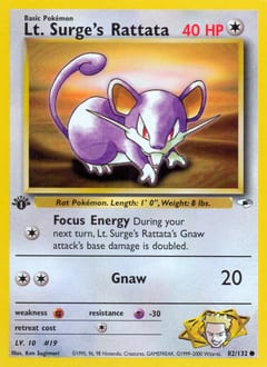 Gym Heroes Lt. Surge's Rattata #82 card