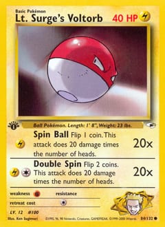 Gym Heroes Lt. Surge's Voltorb #84 card