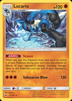 Burning Shadows Lucario #71 card