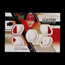 2021-22 Upper Deck Premier Premier Gear Rookies Jersey Lucas Raymond #PGR-LR card