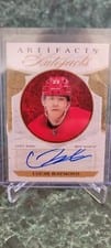 2022-23 Upper Deck Artifacts Autograph Facts Lucas Raymond #AF-LR card