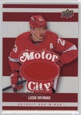2025-26 Upper Deck Detroit Red Wings Centennial Motor City Materials Lucas Raymond #MCM-LR card