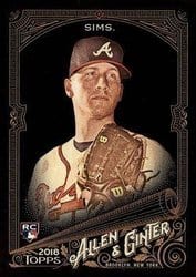 2018 Topps Allen & Ginter X Base Set Lucas Sims #103 card