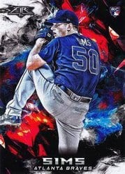 2018 Topps Fire Base Set Lucas Sims #148 card