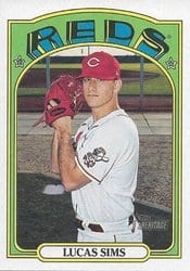 2021 Topps Heritage Base Set Lucas Sims #327 card