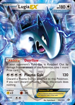 2013 Legendary Treasures Lugia-EX #102 card