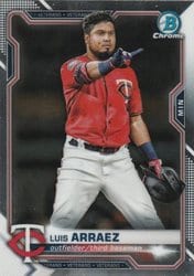 2021 Bowman Chrome Base Set Luis Arraez #39 card