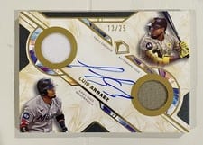 2025 Topps Diamond Icons Single Player Dual Team Autographed Relics Luis Arraez #DTA-LAZ card