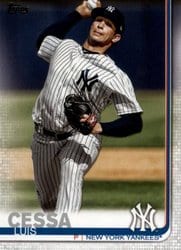 2019 Topps Update Base Set Luis Cessa #US286 card