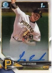 2018 Bowman Chrome Prospect Autographs Luis Escobar #CPA-LE card