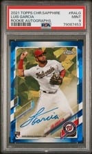 2021 Topps Chrome Sapphire Edition Rookie Autographs Luis Garcia #RA-LG card