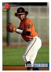 2021 Bowman Heritage Base Set Luis Toribio #198 card