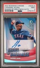2022 Bowman Chrome Shades of Greatness Autographs Luisangel Acuña #SGA-LA card