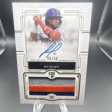 2025 Topps Definitive Collection Rookie Patch Autograph Luisangel Acuña #DRPA-LA card