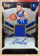 Luka Doncic 2018 Panini Select Rookie Jersey Autographs card