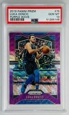 2019 Panini Prizm Luka Doncic Purple Wave Prizm #75 card
