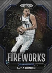 2022-23 Panini Prizm Fireworks Luka Doncic #24 card