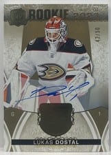 2022-23 Upper Deck The Cup Rookie Class of 2023 Gold Foil Autograph Parallel Lukas Dostal #2023-LD card