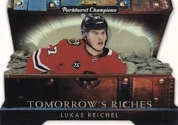 2022-23 Parkhurst Champions Tomorrow's Riches Lukas Reichel #TR-26 card