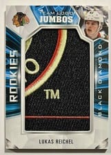 2022-23 Upper Deck Black Diamond Rookie Team Logo Jumbo Patches Lukas Reichel #RTL-LR card