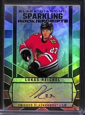 2022-23 Upper Deck Black Diamond Sparkling Rookie Scripts Lukas Reichel #SCR-LR card