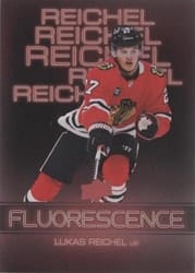 2022-23 Upper Deck Flourescence Gold Parallel Lukas Reichel #F-3 card
