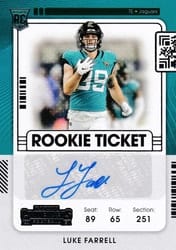 2021 Panini Contenders Base Set Luke Farrell #213 card